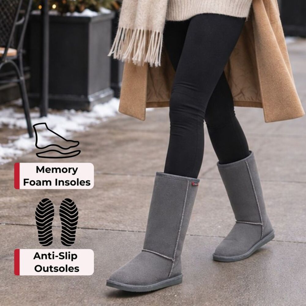Alpine Swiss Womens Boots Mid Calf 11.5” Aussie Faux Fur Warm Shearling Shoes - Picture 3 of 8